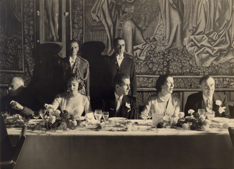 Foto van diner in zwart-wit